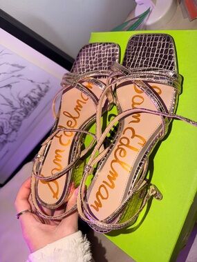 Sam Edelman Rose Gold Metallic Strappy Sandals